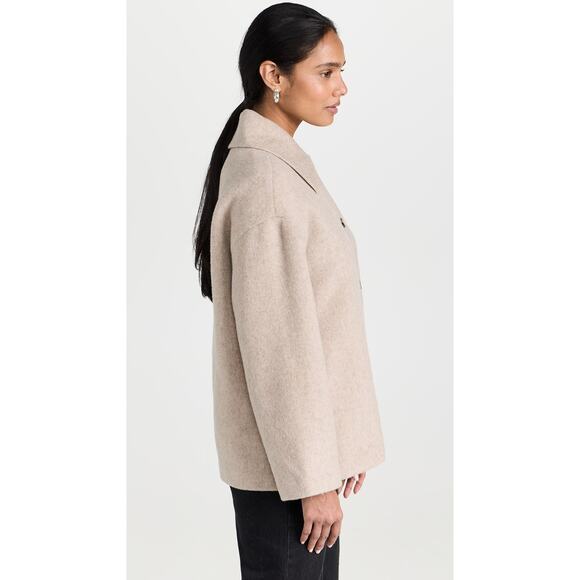REFORMATION 'Rocky' Oversized Wool Shirt Jacket in Beige US L NWT - Picture 3 of 13